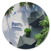 Bungalows unter Palmen