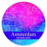 Stadtplan Amsterdam - Pink-Blau