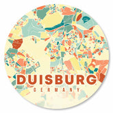 Runde bunte Duisburg Stadtplan Platte – moderne Wanddekoration