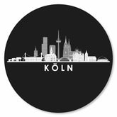 Runde Platte mit Skyline von Köln und Kölner Dom als Wanddeko