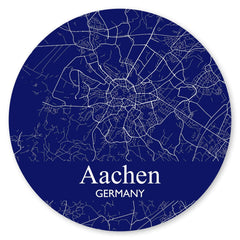 Ein Stadtplan von Aachen in blau