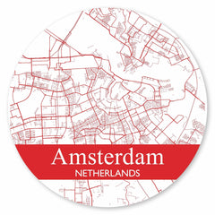 Stadtplan Amsterdam - Weiß-Rot