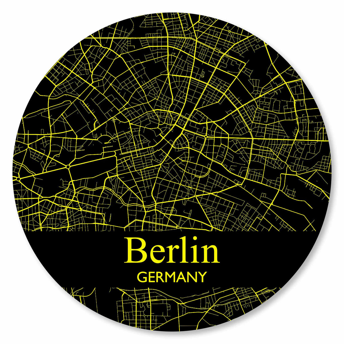 Stadtplan Berlin - Schwarz