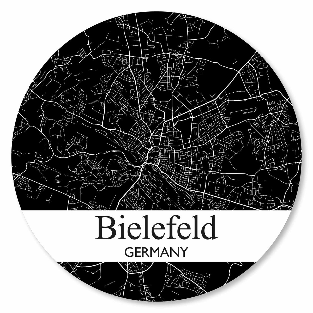 Stadtplan Bielefeld - Schwarz-Weiß