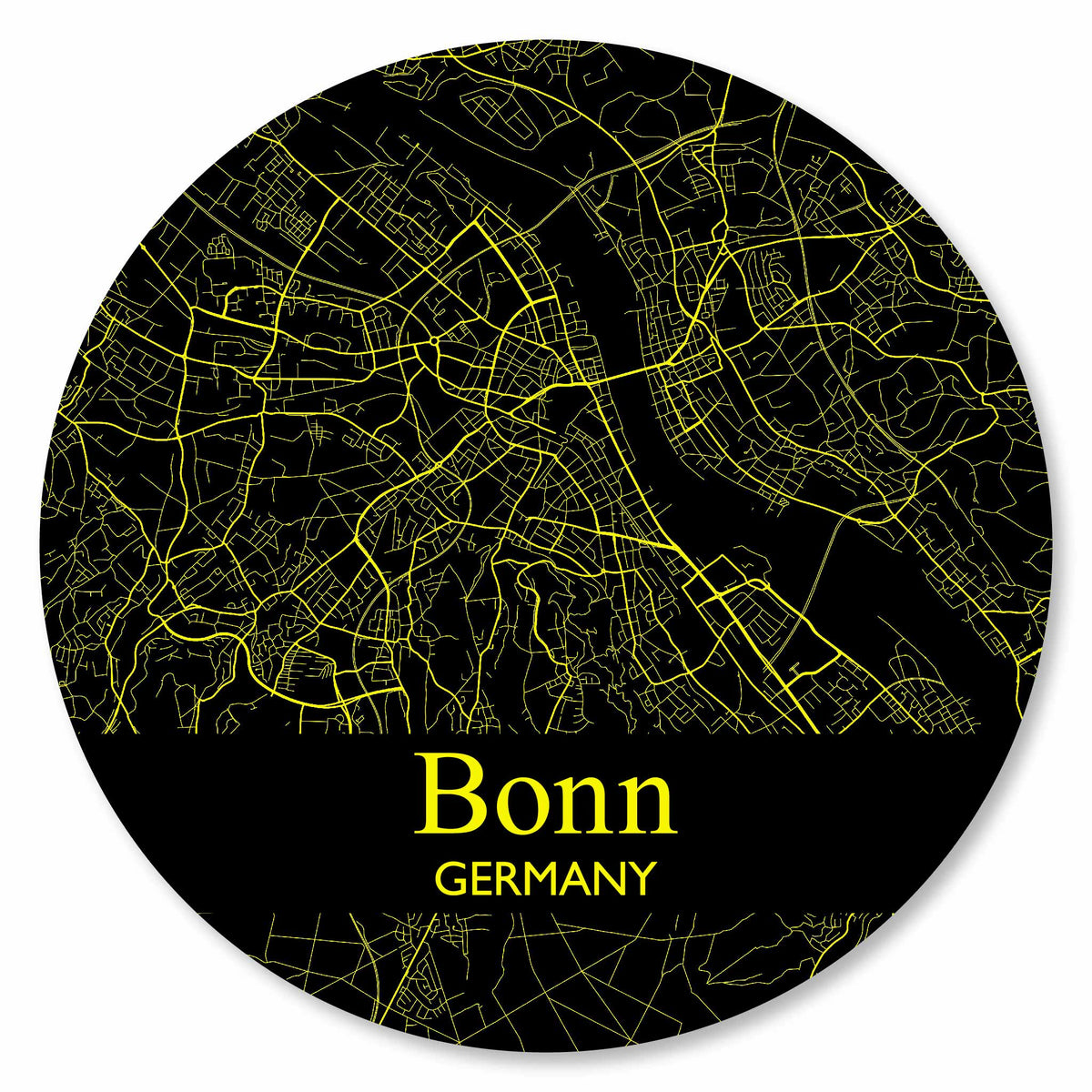 Stadtplan Bonn - Schwarz