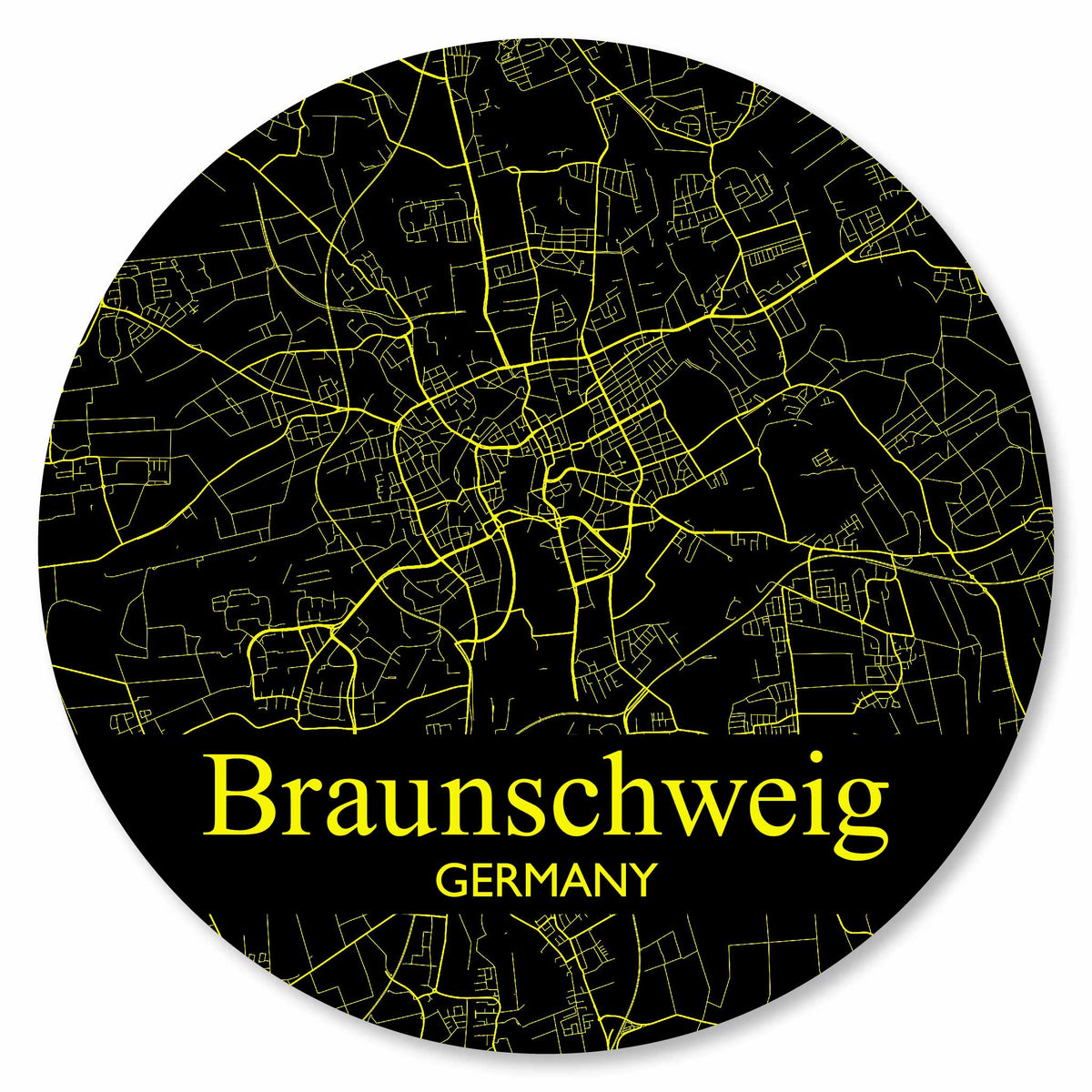 Stadtplan Braunschweig - Schwarz