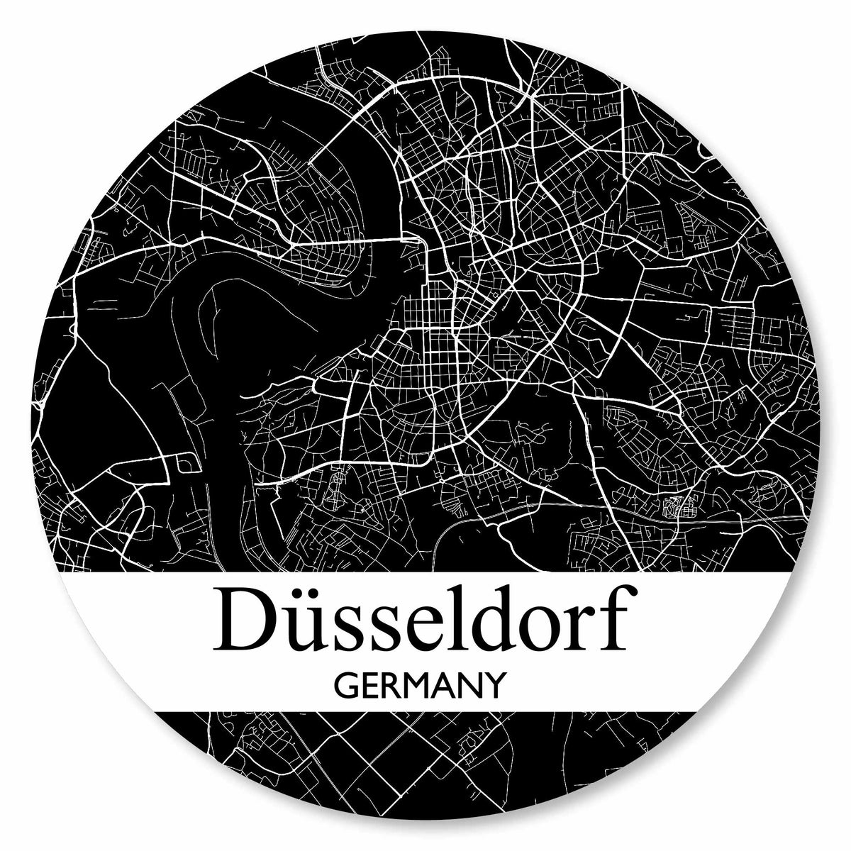 Stadtplan Düsseldorf - Schwarz