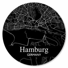 Stadtplan Hamburg - Schwarz