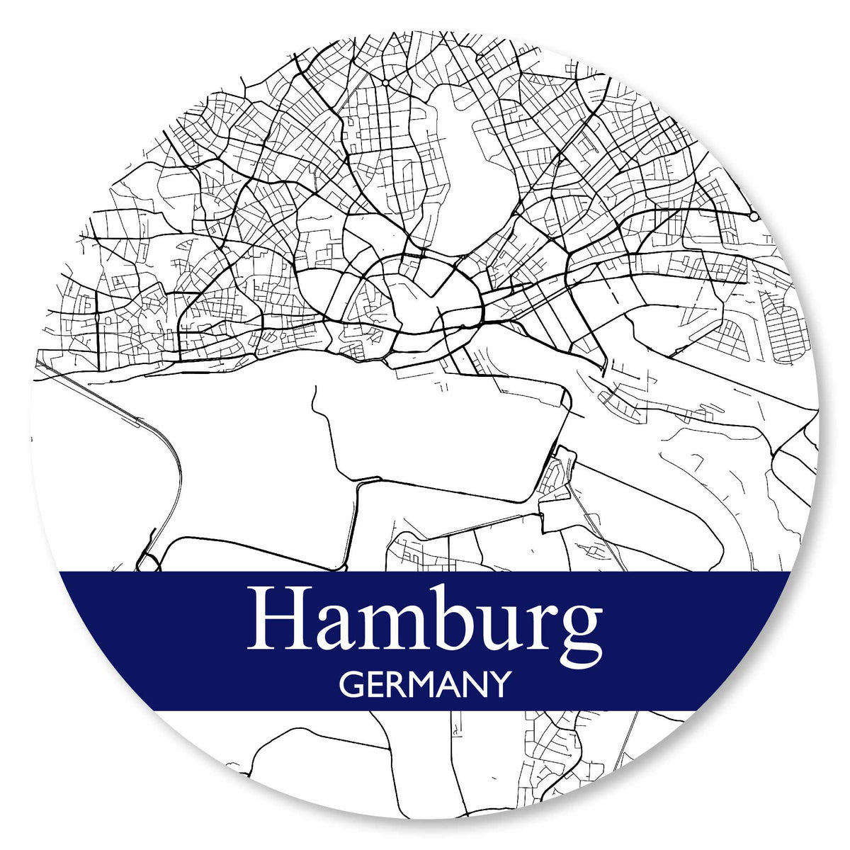 Stadtplan Hamburg - Weiß