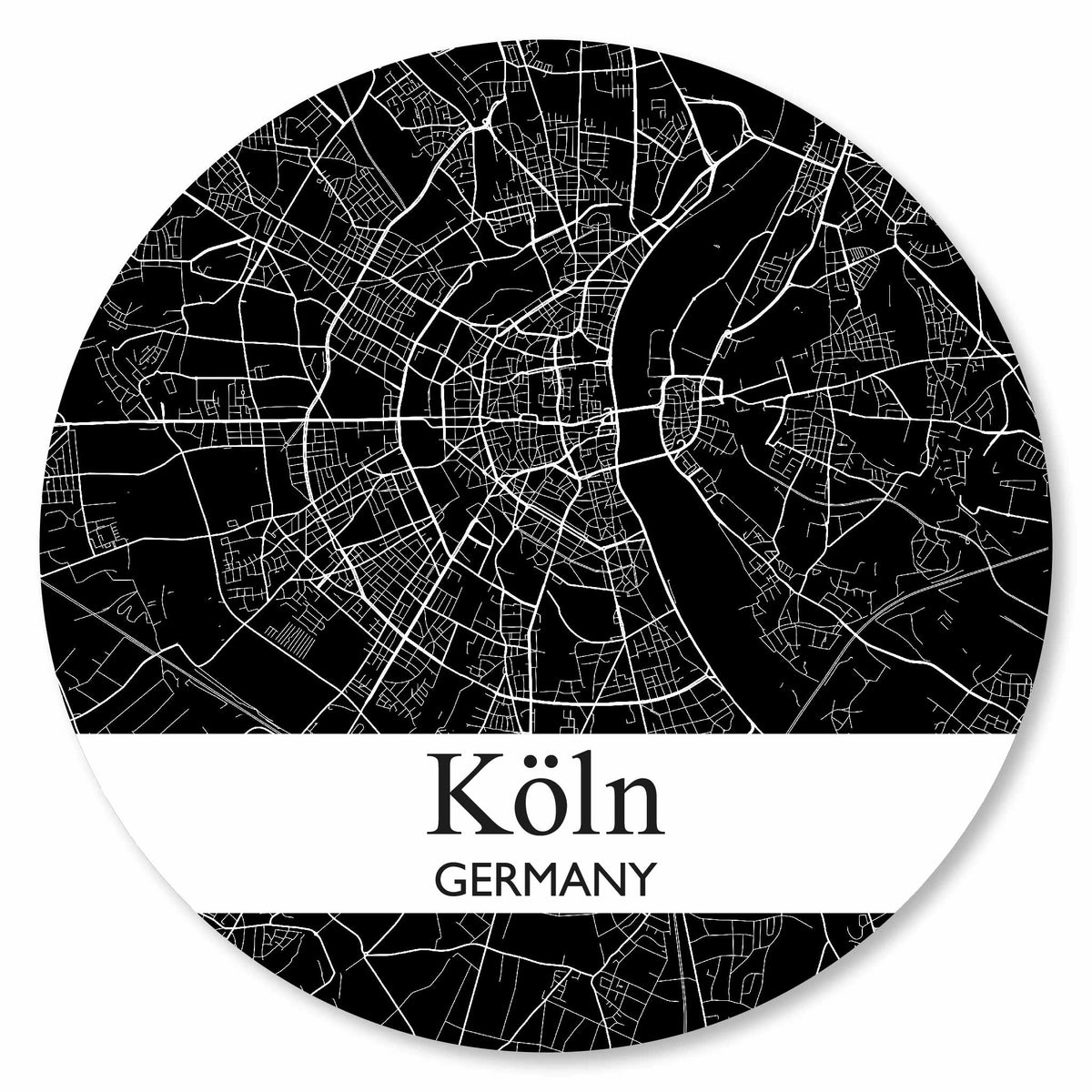 Stadtplan Köln - Schwarz