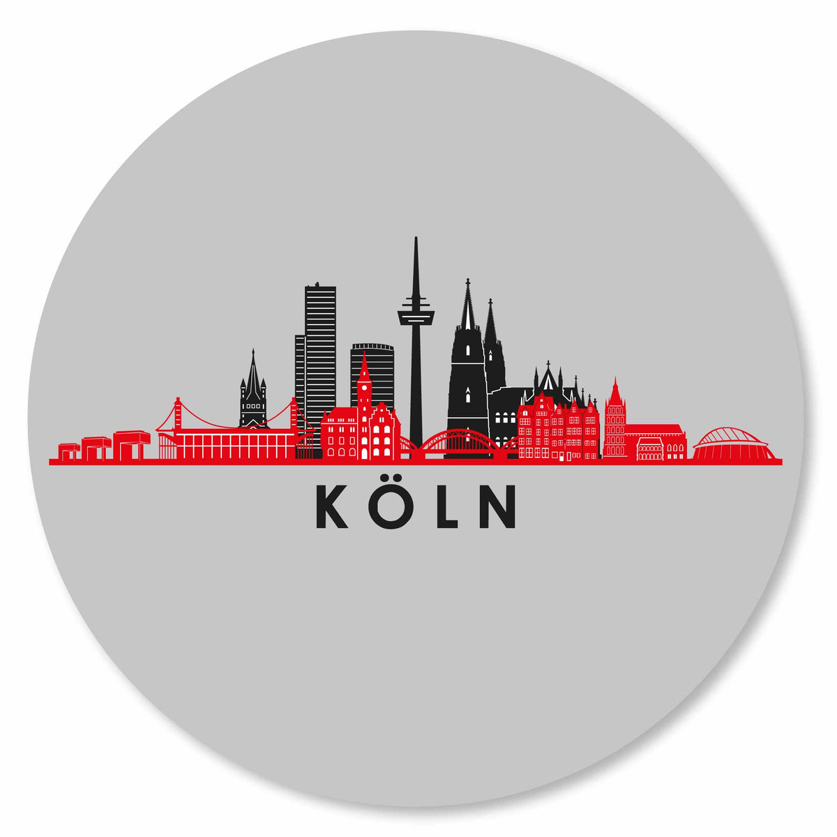 Köln Skyline - Grau